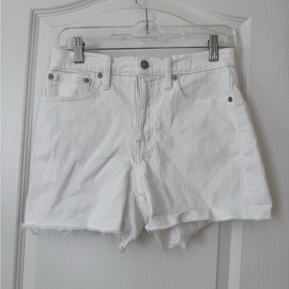 Madewell High-Rise Denim Shorts in Tile White size 26